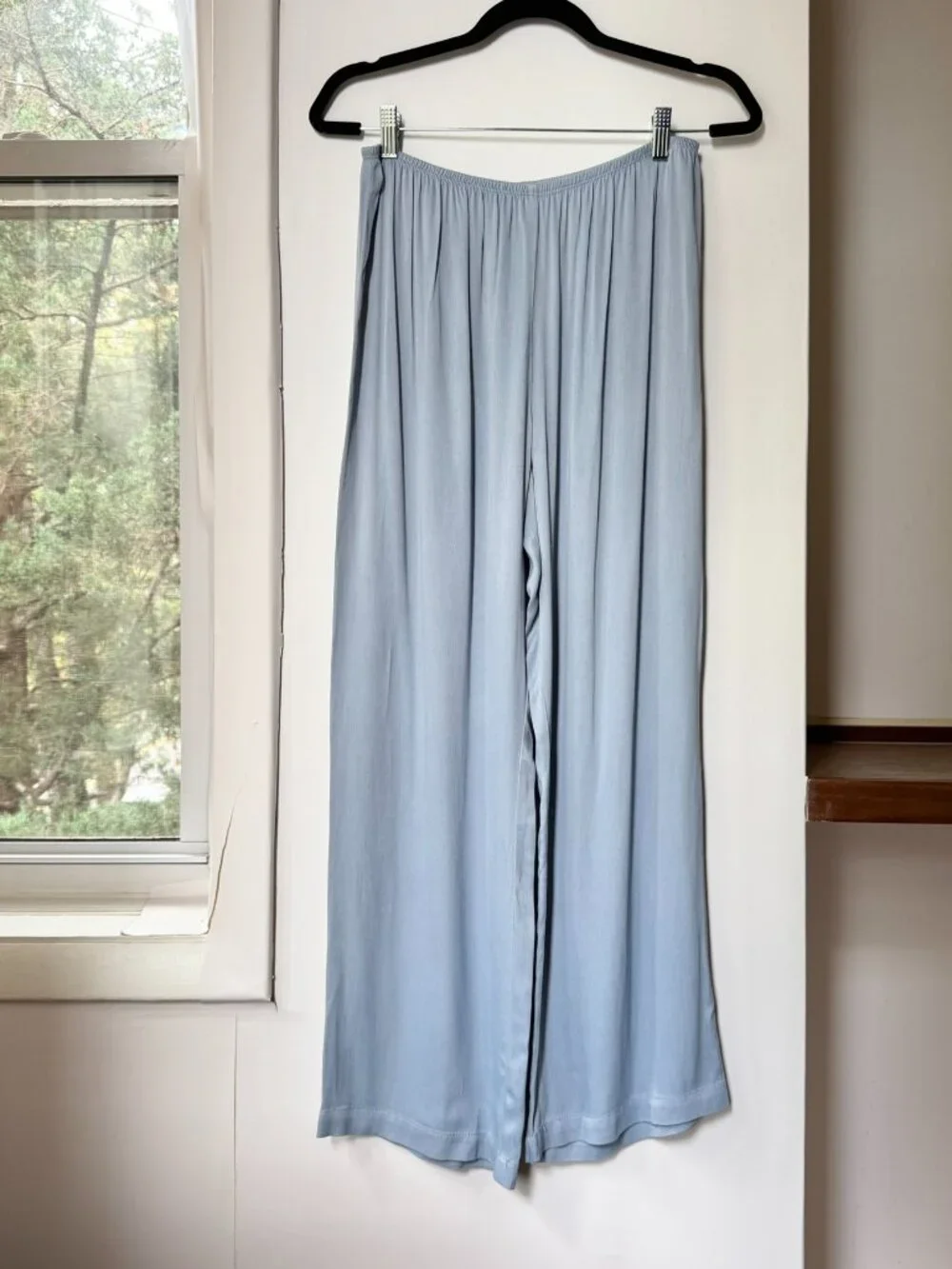 DONNI Satin Simple Pants Light Blue Medium